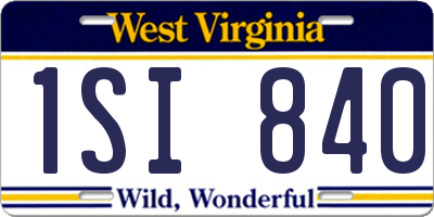 WV license plate 1SI840