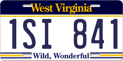 WV license plate 1SI841