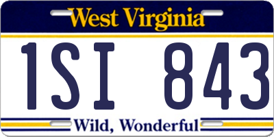 WV license plate 1SI843