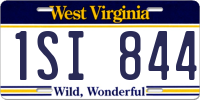 WV license plate 1SI844