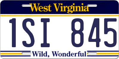 WV license plate 1SI845