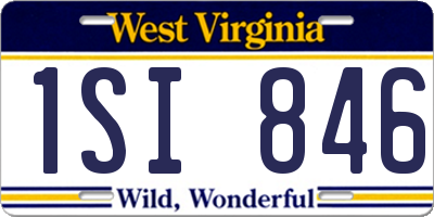 WV license plate 1SI846