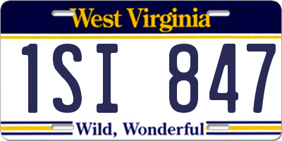 WV license plate 1SI847