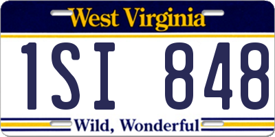 WV license plate 1SI848
