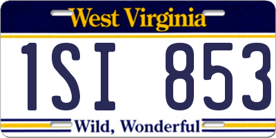WV license plate 1SI853
