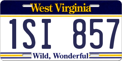 WV license plate 1SI857