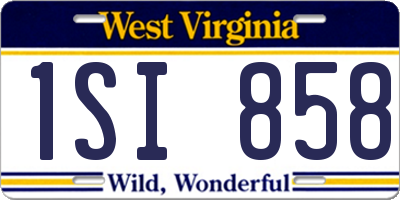 WV license plate 1SI858