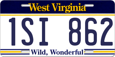 WV license plate 1SI862