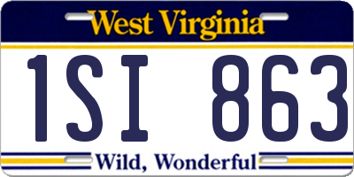 WV license plate 1SI863