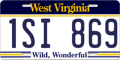 WV license plate 1SI869
