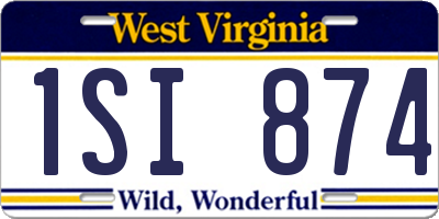 WV license plate 1SI874