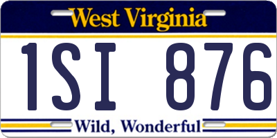 WV license plate 1SI876