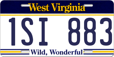 WV license plate 1SI883