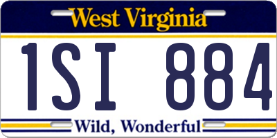 WV license plate 1SI884