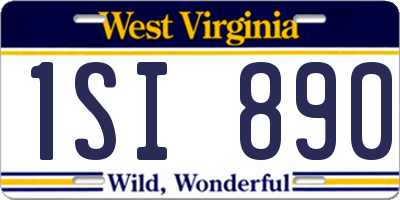 WV license plate 1SI890