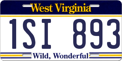 WV license plate 1SI893
