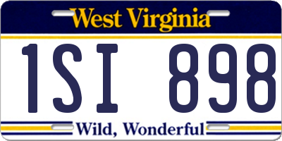 WV license plate 1SI898