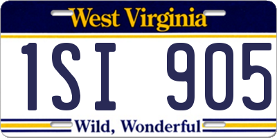 WV license plate 1SI905