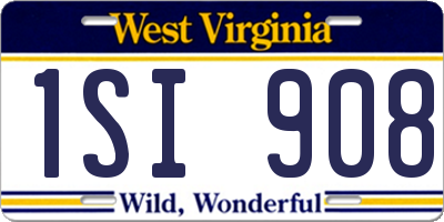 WV license plate 1SI908