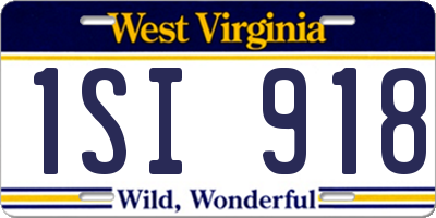 WV license plate 1SI918
