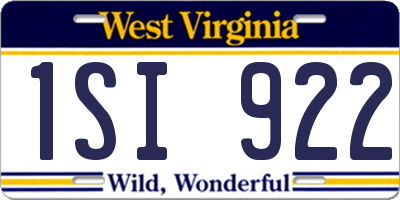 WV license plate 1SI922