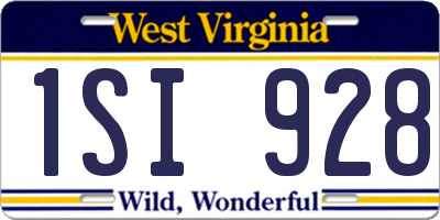 WV license plate 1SI928
