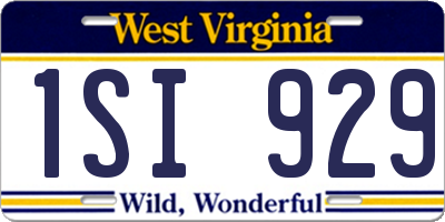 WV license plate 1SI929