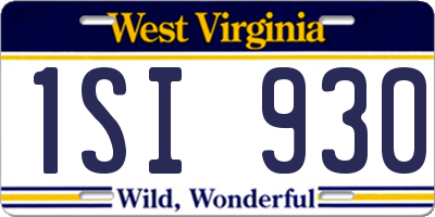 WV license plate 1SI930