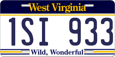 WV license plate 1SI933