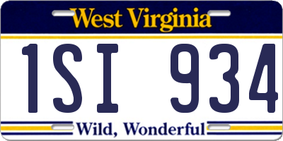 WV license plate 1SI934