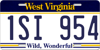 WV license plate 1SI954
