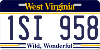 WV license plate 1SI958