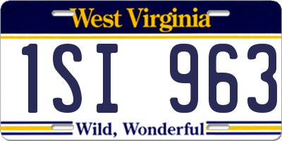 WV license plate 1SI963