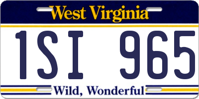 WV license plate 1SI965