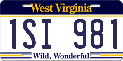 WV license plate 1SI981