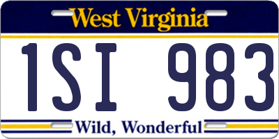 WV license plate 1SI983