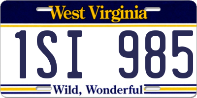 WV license plate 1SI985