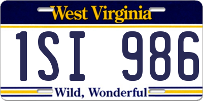 WV license plate 1SI986