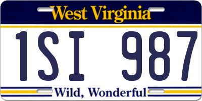 WV license plate 1SI987
