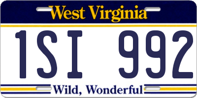 WV license plate 1SI992