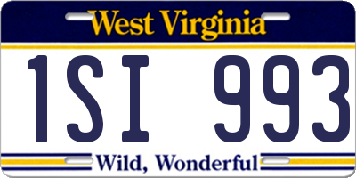 WV license plate 1SI993