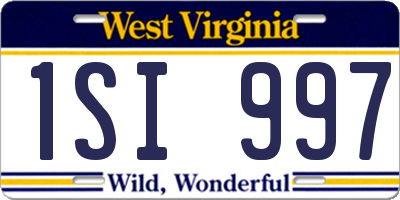 WV license plate 1SI997
