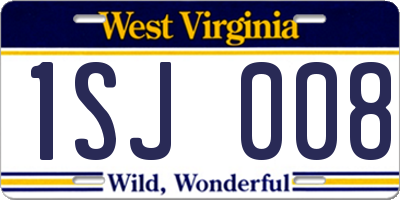 WV license plate 1SJ008