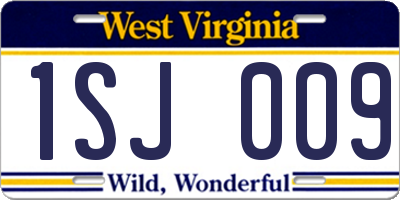 WV license plate 1SJ009