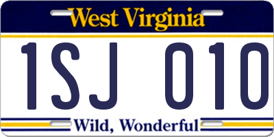 WV license plate 1SJ010