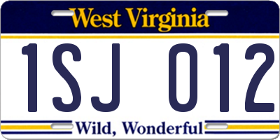 WV license plate 1SJ012