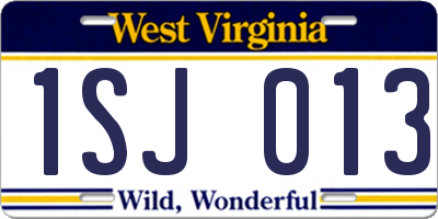 WV license plate 1SJ013