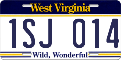 WV license plate 1SJ014