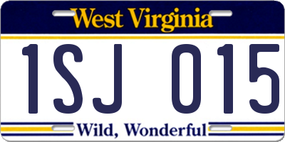 WV license plate 1SJ015
