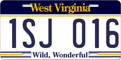 WV license plate 1SJ016